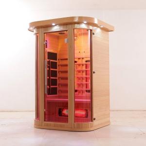 Quality 1750W Indoor Solid Wood Full Spectrum Infrared Home Sauna Room 2 Person for sale