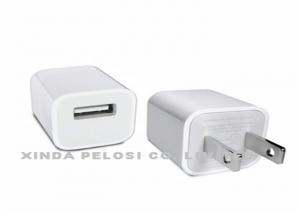 China PC ABS Smart Cell Phone Accessories Single Port USB Iphone Charger White Black on sale
