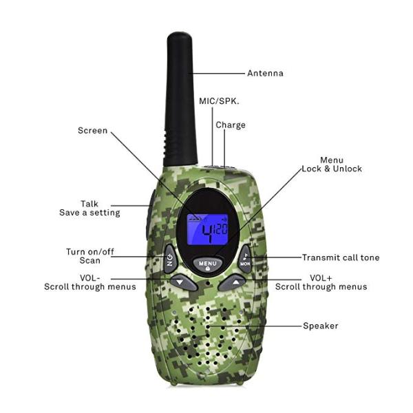 99 CTCSS Small Camo Walkie Talkies With Backlight Roger Beep On / Off Function
