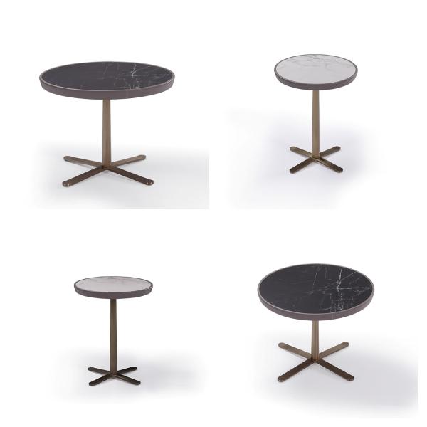 Stellar Base Black Marble Coffee Table Ceramic Top With SS Frame
