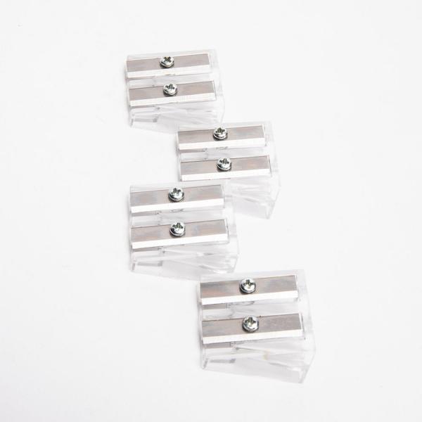 Plastic 13.3mm White Pencil Sharpener Double Hole