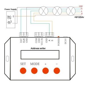 Quality 5cable DMX512 LED Strip Connect to DMX Address Writer for sale