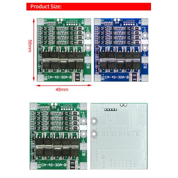 CA-4S-30A-B Lithium 18650 BMS Battery Protection Board 30A 14.8V 12.8V 4s Bms Board