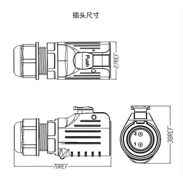 LP20 Connector Technical Drawing