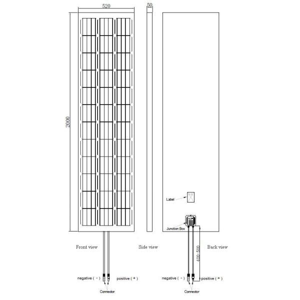 18V 170W High Efficiency Solar Panels U - Type Monocrystalline Silicon Solar Module