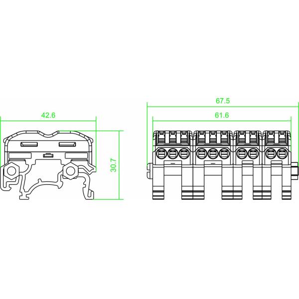 VBK-410 Conductor Crimp BV Din Rail Terminal Blocks