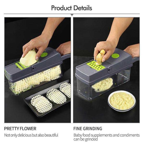 14 In 1 Multifunctional Vegetable Chopper With 8 Stainless Steel Blade