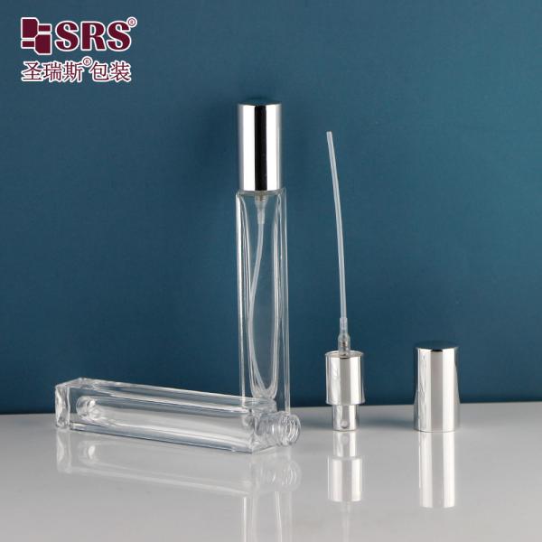 Square Shape Transparent Empty Glass Luxury Spray Pump Perfume Atomizer 10ml