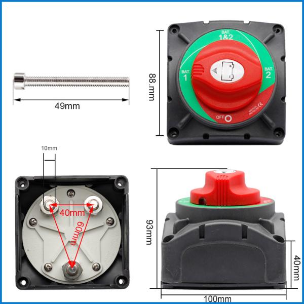 Automotive Cut Off Disconnect 4 Position Marine Isolator Switch 600A For Truck Yacht