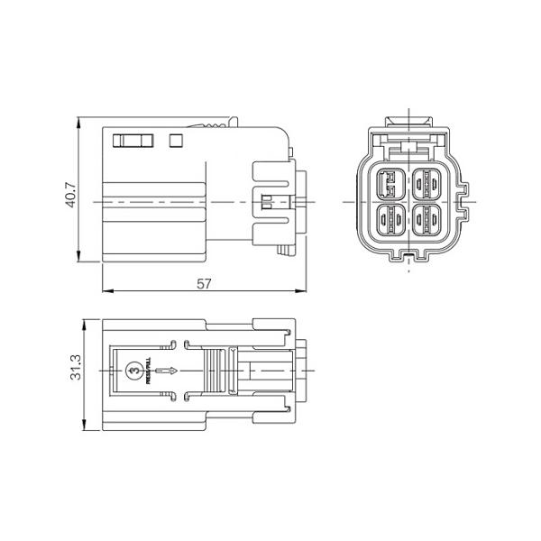 FCC High Voltage Power Socket , 4 Pin High Current Electrical Connectors