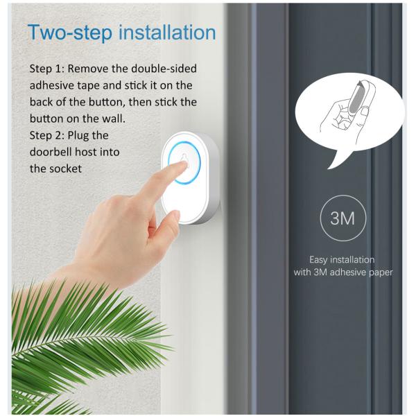 Wifi Smart Home Tuya App Control Waterproof Alexa Wireless Doorbell