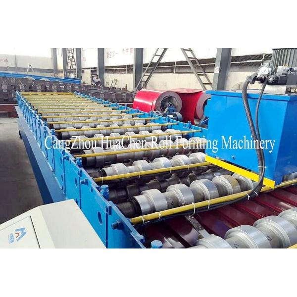 Trapezoid Wall Roof Panel Roll Forming Machine With Manual Decoiler PLC Control