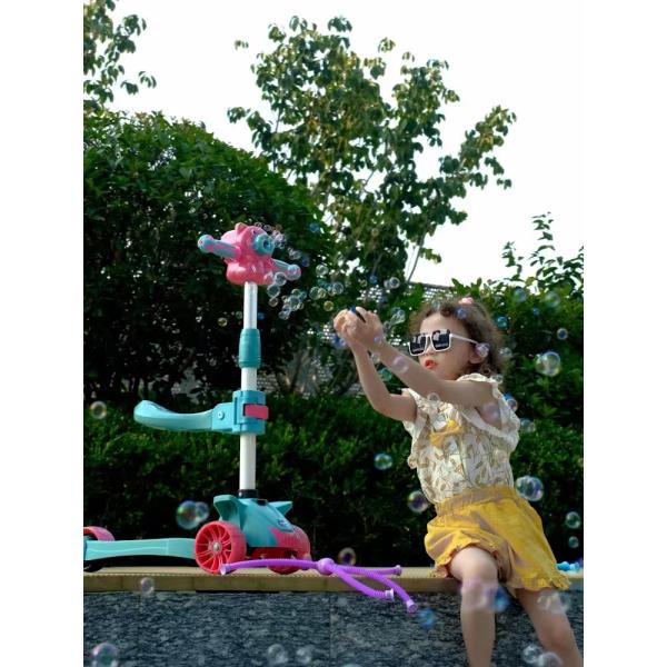 Adjustable Height Kids 3 Wheel Scooter With One Button Folding