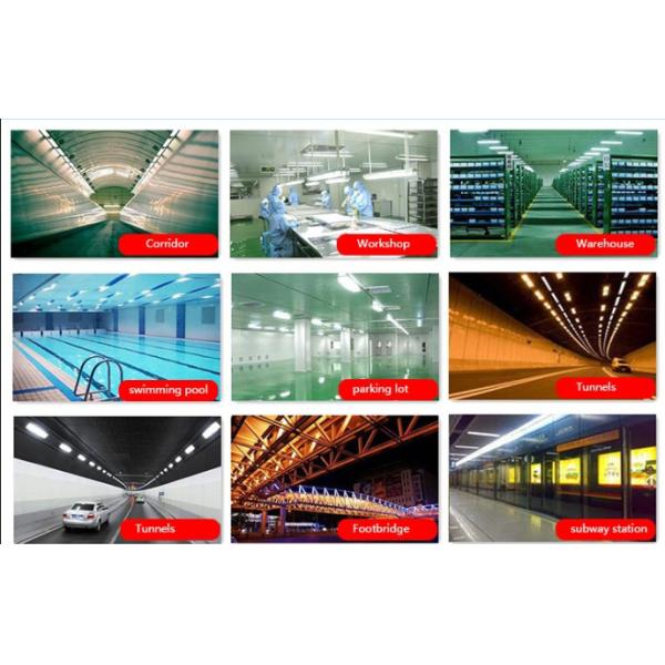 60W No Flicker Vapor Proof LED Linear Light Fixture LED Tri - proof Tube Light