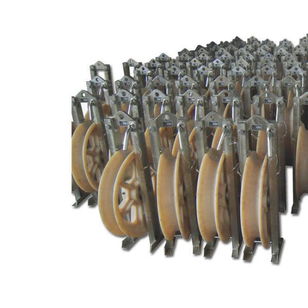 Single Sheave Rope Pulley Block , 5-55kN Rated Load Wire Stringing Blocks