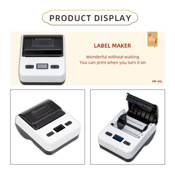 Portable Barcode Sticker Bluetooth Label Thermal Printer for On-the-go Label Printing
