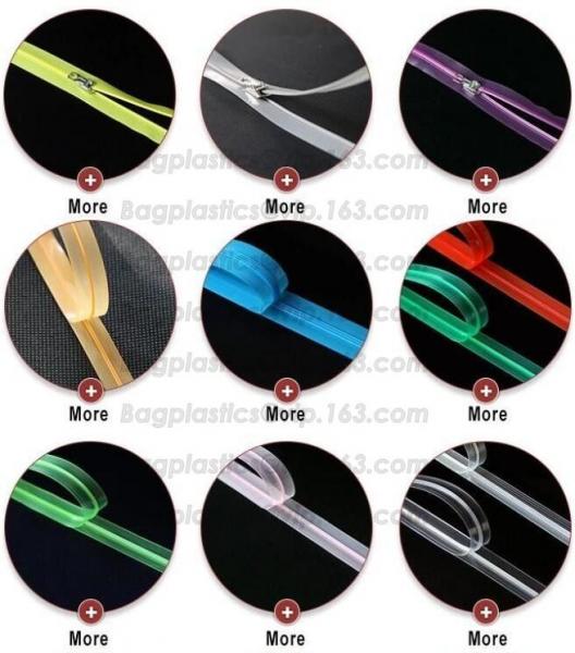 PP/PE/PVC/EVA Plastic Flange Zipper For Pouch, PP Plastic Press To Close Reclosable Flange Zipper for Standard Zipper Po