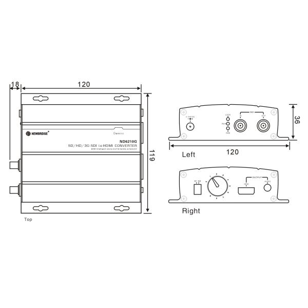 12V DC HDMI To 3G SDI Fiber Transceiver With 2 * HDMI Port 1080P