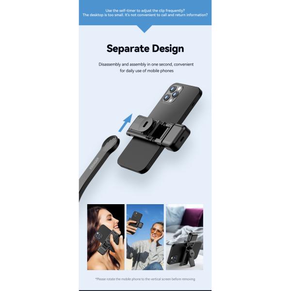 Bluetooth Remote Control Long Selfie Stick Adjustable For Mobile Phones