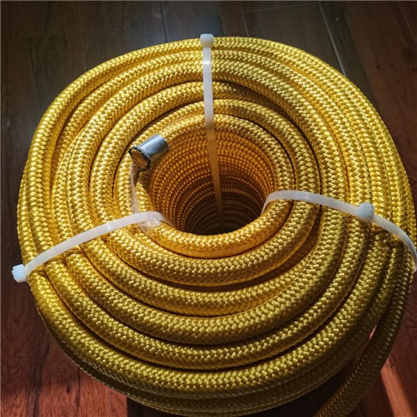 Yellow Color Double Braided 10mmx200m UHMWPE Rope With Polyester Cover