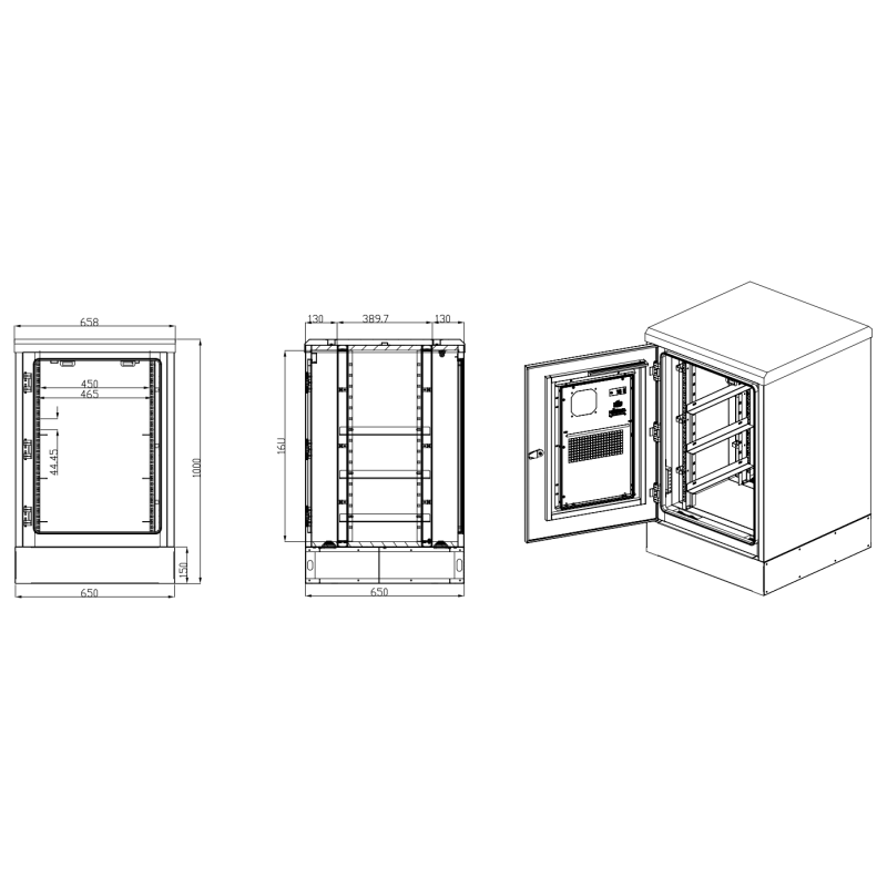19inch Rack Pole Mount Weatherproof Enclosure