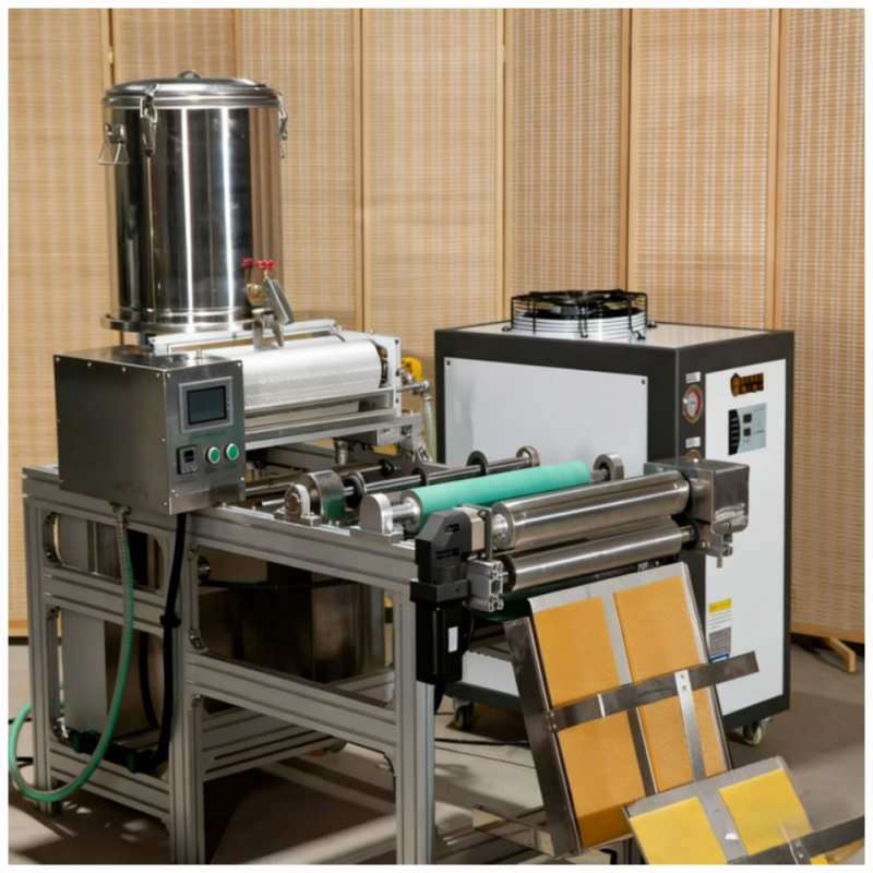 Full Automatic 3-piece Beeswax Machine for Adjustable Size Comb Foundation Sheets in Beekeeping