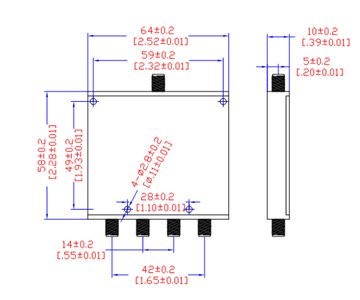 High Frequency RF Power Divider 4 Way Resistive Splitter ODM