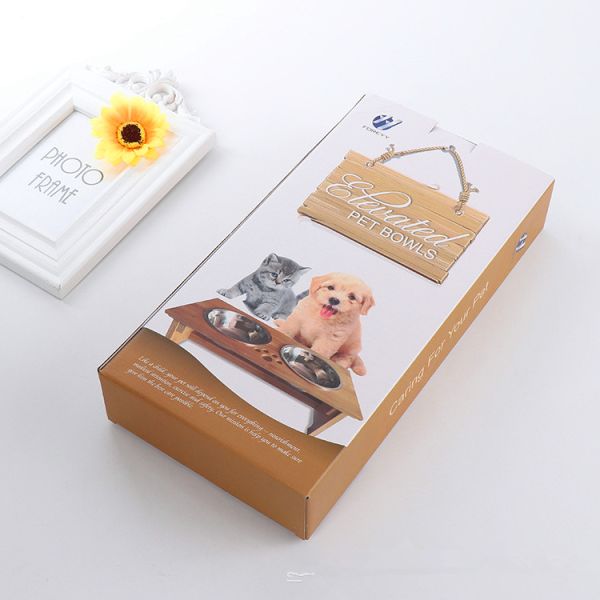 Custom Rectangle Paper Packaging Box , Cardboard Foldable Boxes For Pet'S Bowl