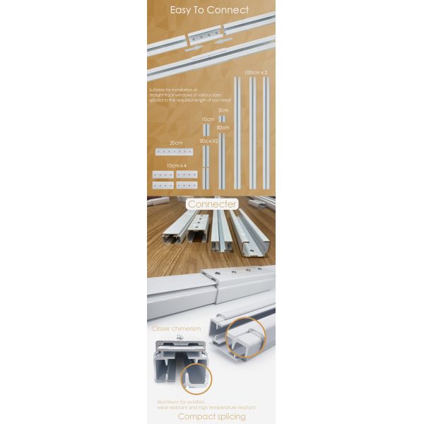 IP20 Automatic Curtain Opener Alexa Splicing Track Alexa Compatible Curtain Track