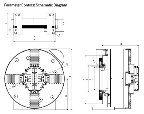 Solid Or Hollow Rotary Pneumatic Chuck 230MM Diameter