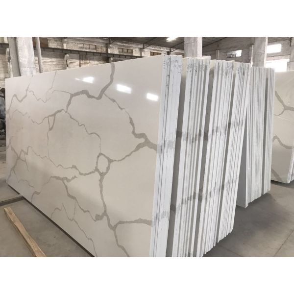 White Quartz Solid Stone Countertops For Kitchen 2.5 G / Cm3 Bulk Density