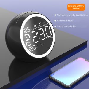 Small Bluetooth Portable Clock Radio With Dual Alarm Function