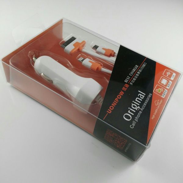 3 in 1 car charger, micro+Lightning+ type-c, with USB cable