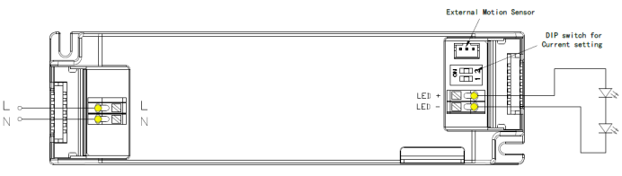 40W Isolated Sensor DIM LED Driver with Color Temperature Selection, 900-1050mA