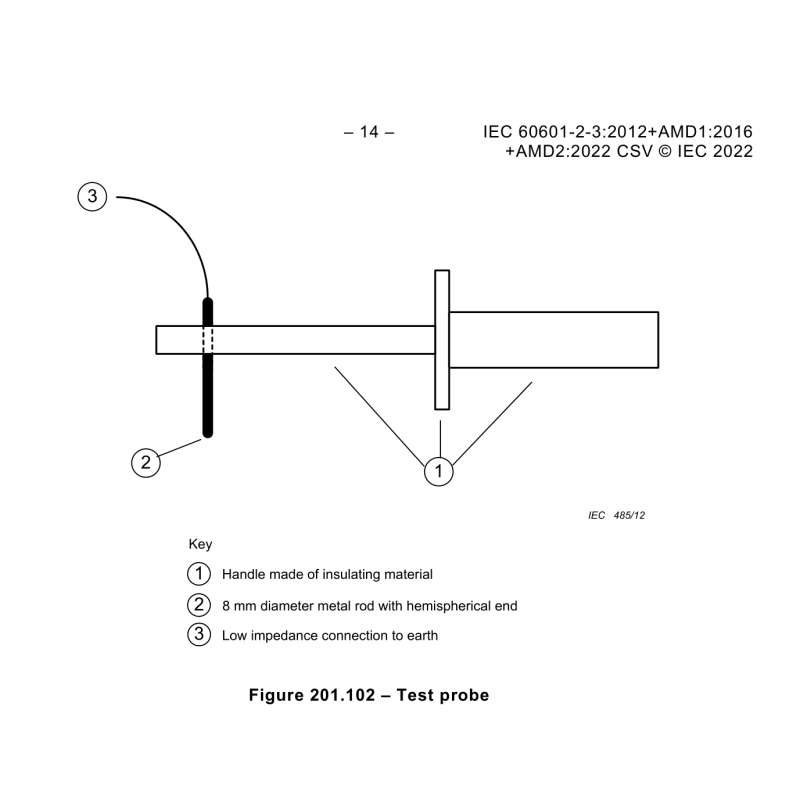 Test probe,IEC 60601-2-3-Figure 201. 102- Test probe