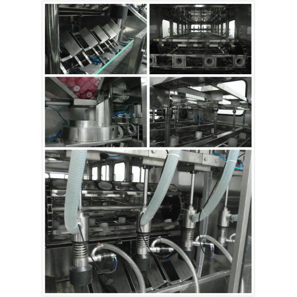 Automatic 5 Gallon Barrel Bottling Machine 300BPH PLC Control 3 In 1