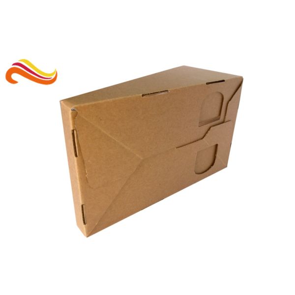 Brown Color Custom Corrugated Boxes Glossy Lamination Surface For Product Display