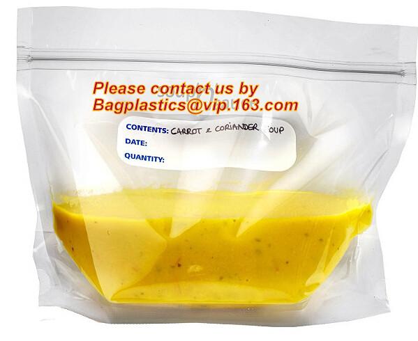 Food Vegetable Storage Bag Airtight Zip Lock Bags, Clear Zip Lock Bags Zipper Poly Bags with Rectangle Unilateral 0.03 m