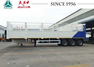 Quality White Color 40 Feet Fence Cargo Trailer , High Side Wall Trailer With 3 Axle for sale