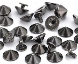 Quality Lightweight Gunmetal Cone Spike Studs Screw Back Anti Corrosion For Clothing for sale