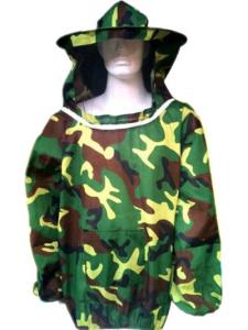 China Free Size Polyester Camouflage Beekeeping Jacket With Protective Bee hat on sale
