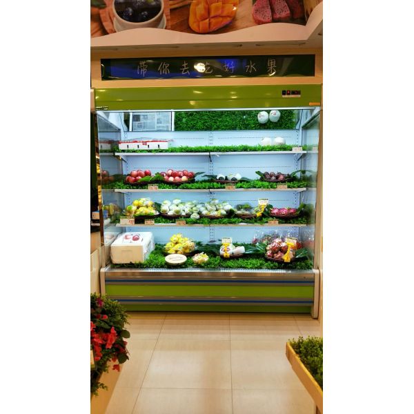 Self-service open front air cooling multideck refrigerator upright chiller display fridge vegetable display chiller