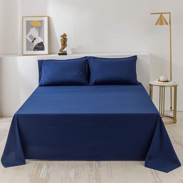 133 * 60 Fabric Density 100% Polyester Microfiber Trim Hem Quick Dry Bed Sheet 4pcs