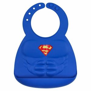 Quality Comics Superman Silicone Baby Bibs , Waterproof Baby Bibs With Snaps for sale
