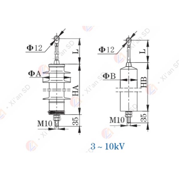 Fully Insulated Lightning Surge Arrester Polymer Metal Oxide 485mm