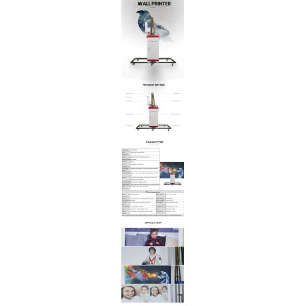 Max 3.5m Height 3D Vertical Wall Printer For Mural