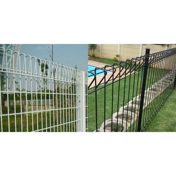 hot dipped galvanized BRC welded mesh panel fencing, roll top fence, decorative public park fence