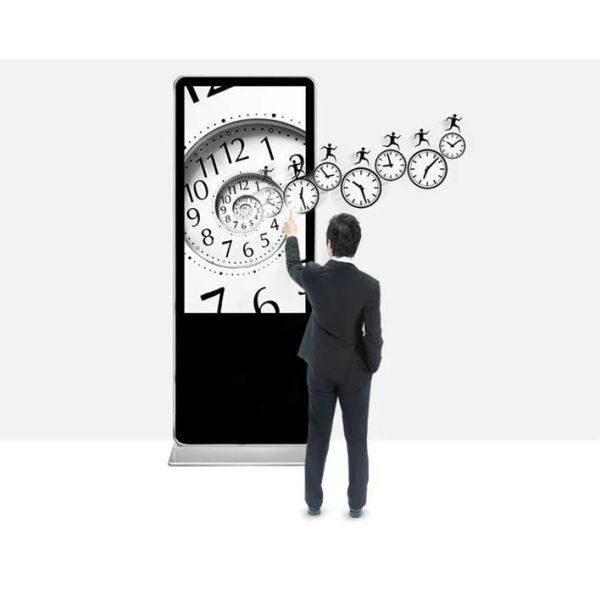 Digital LCD Signage Indoor Kiosk Narrow Bezel 55 Inch Totem Ultra Thin Design