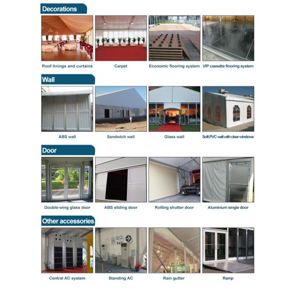 White 15m x 30m Aluminum Frame Tent Transparent PVC Fabric For Commercial Activities