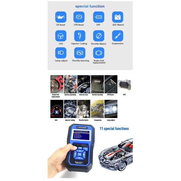 FCC Full System Diagnostic Scanner KONNWEI OBD2 EOBD Protocol